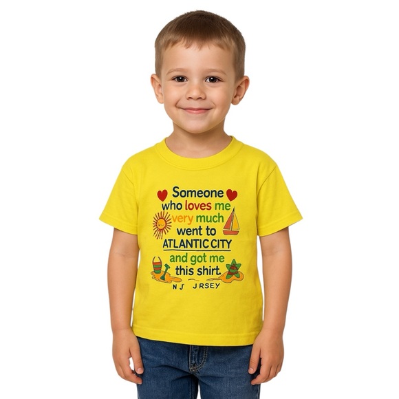 Hanes Other - Hanes Kids Atlantic City Graphic Tee Yellow 4T Novelty Print